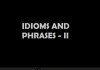 Idioms and phrases II